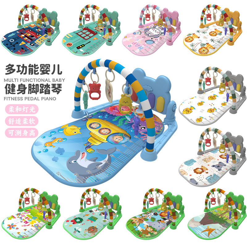 Baby Fitness Stand Music Pedal Toy 0-36 Months Baby Piano Game Mat Cross-Border Hot Sale