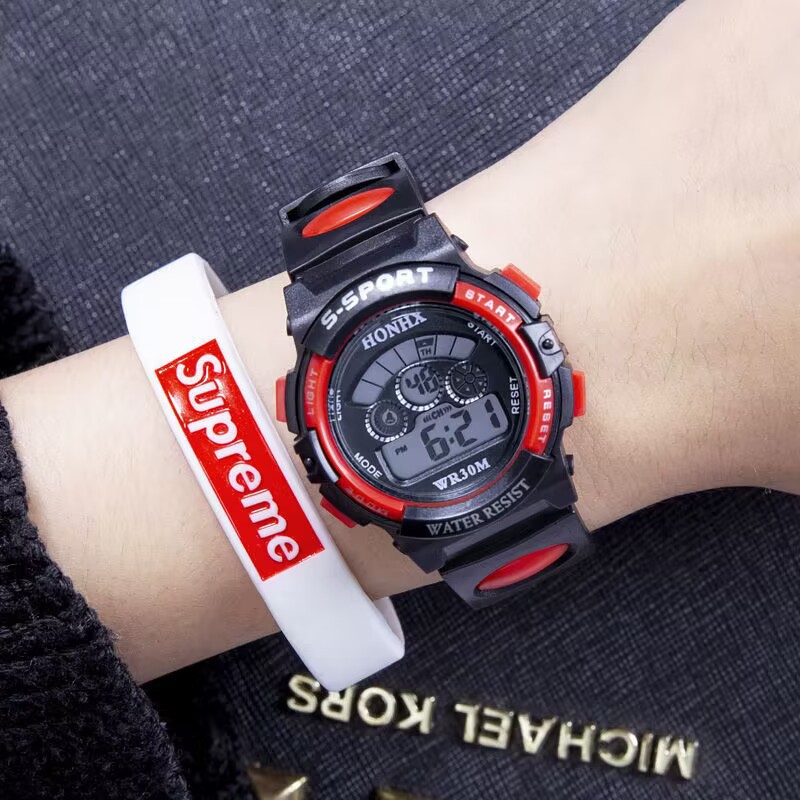 Factory direct children's watch multi-functional colorful light waterproof student electronic watch in stock 0119