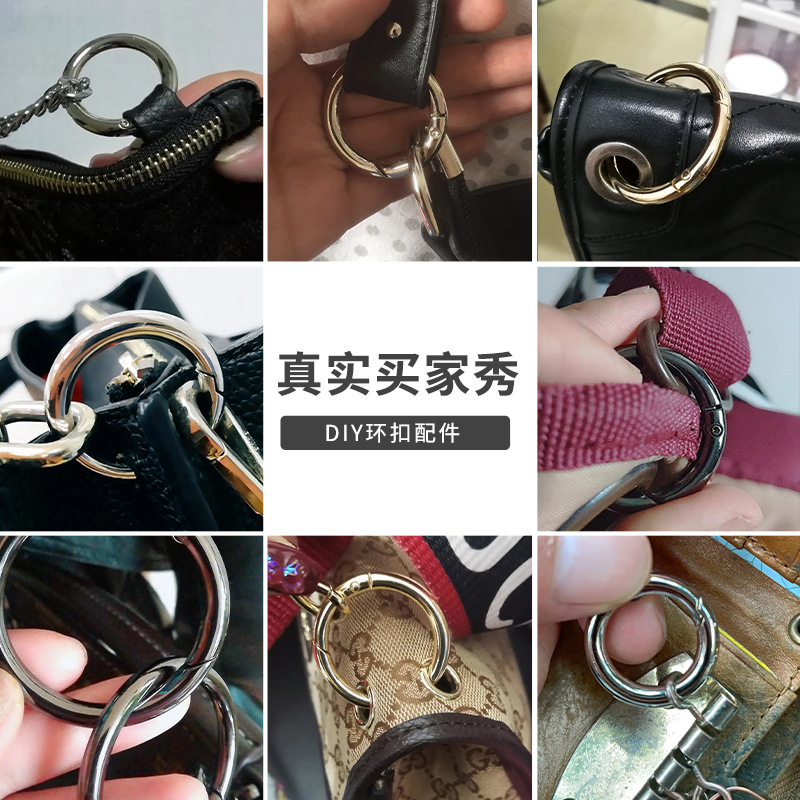 Spring ring round opening hardware accessories metal key hook buckle bag strap adjustable buckle a large number of in stock