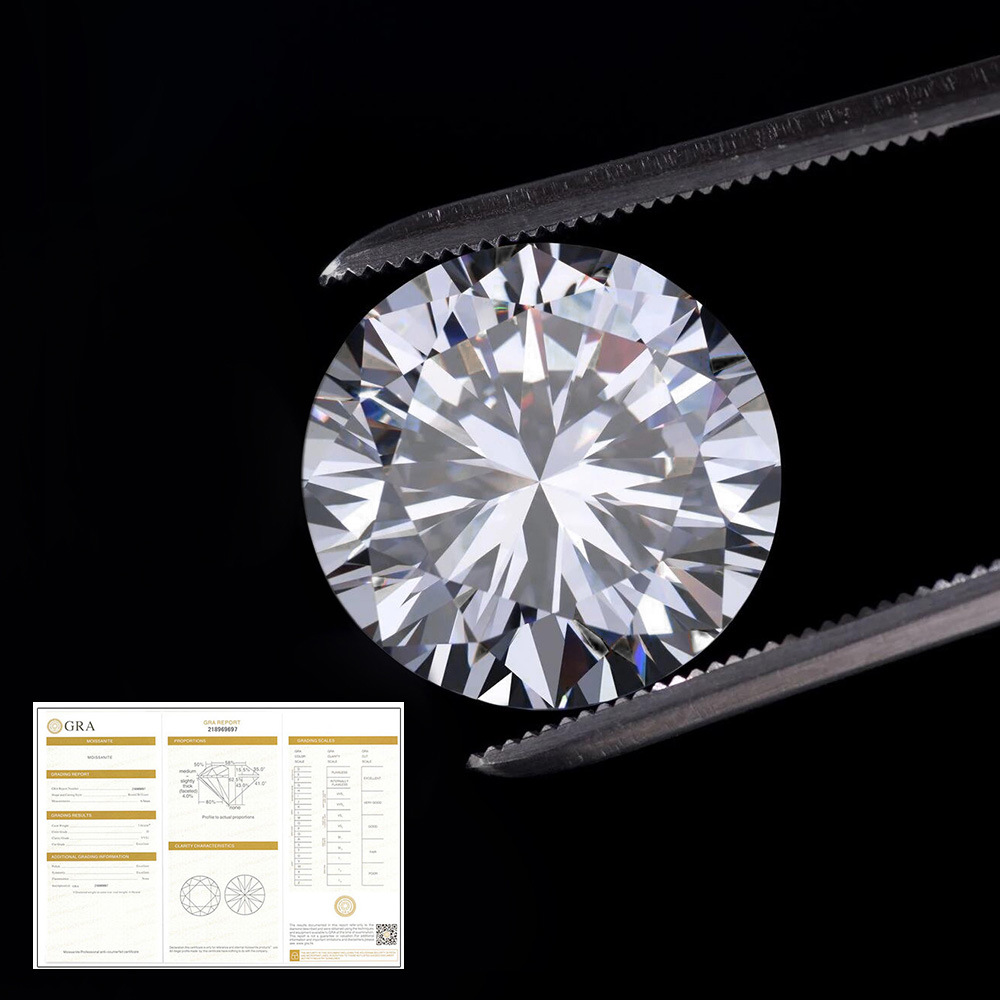 Moissanite Loose Stone g Color Vvs Clarity Round Eight Hearts and Eight Arrows Factory Direct Supply Spot Wholesale