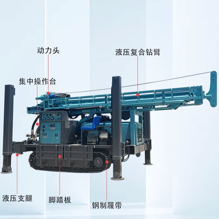Pneumatic Water Well Drilling Machine Cross-Border Export 180.2m 300m Pneumatic Well Drilling Machine Water and Gas Dual-Use Well Drilling Machine