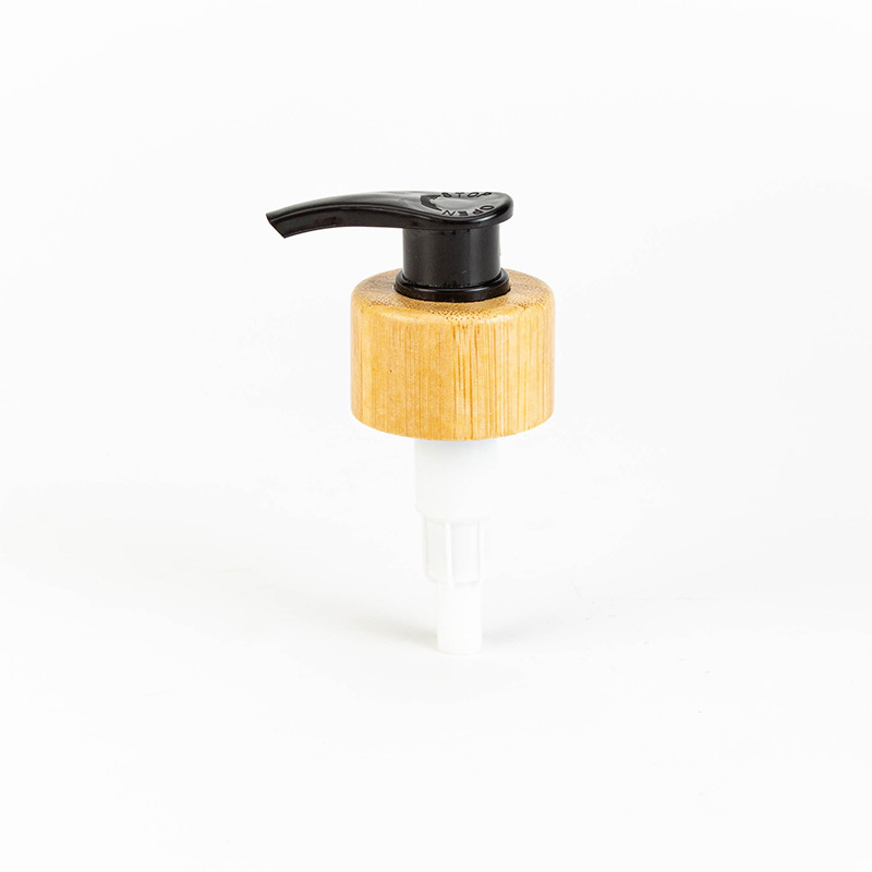28 teeth bamboo wood press pump head lotion bottle bamboo wood lid shower gel cosmetic bottle sub-bottling factory in stock