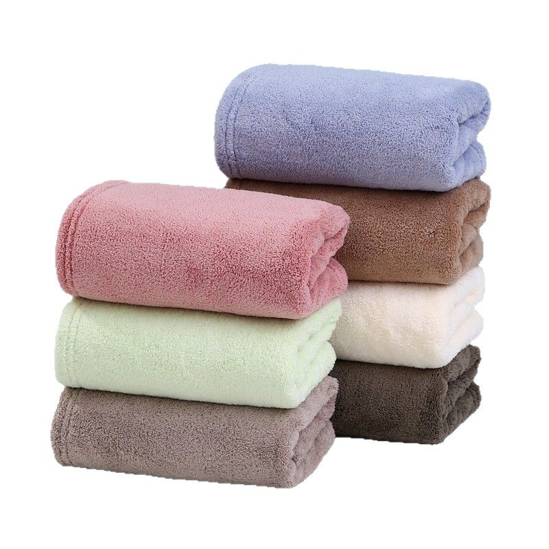 Plain Antibacterial Coral Velvet Absorbent Towel Quick-Drying Couple Bath Wrap 140*70 Export Bath Towel Set