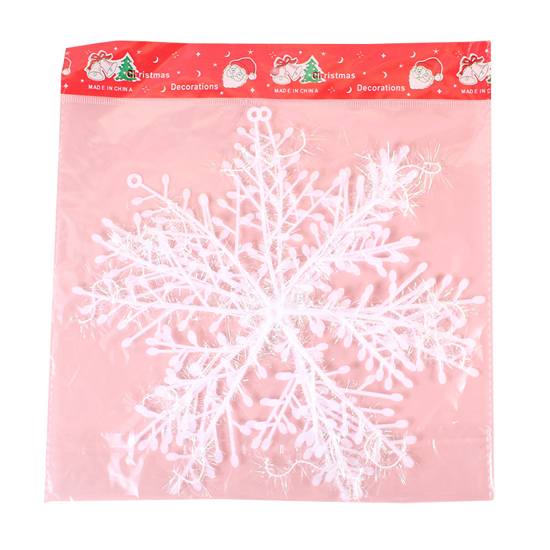 Christmas snowflake winding holiday decorations 11cm plastic brushed snowflake 1 pack 3 Christmas tree pendant white