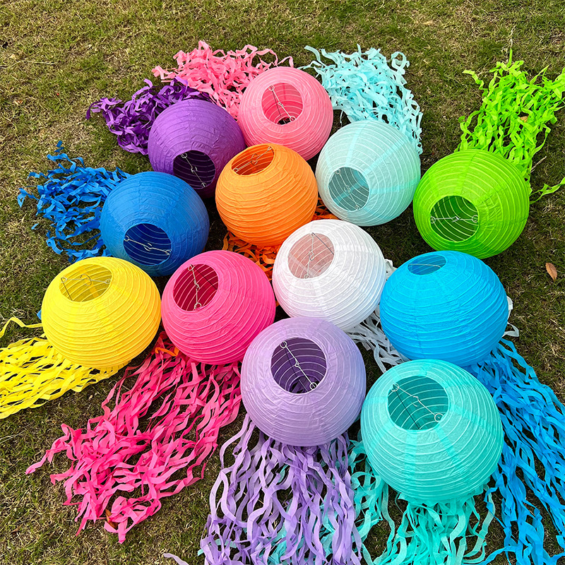 Wholesale Jellyfish Paper Lanterns Mermaid Birthday Decoration Colorful Hanging Lanterns Ocean Theme Decoration Party Supplies