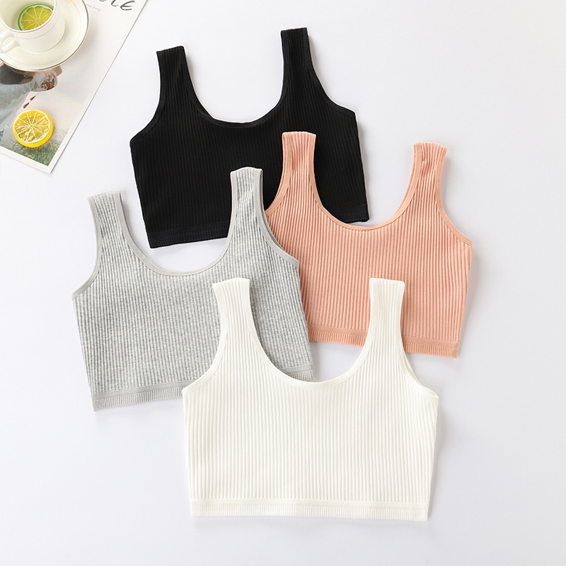 Girls' Intimates Development Period Girls Big Kidsren Threaded Students Primary School Students Pure Cotton Girls Adolescent Kidsren's Bra