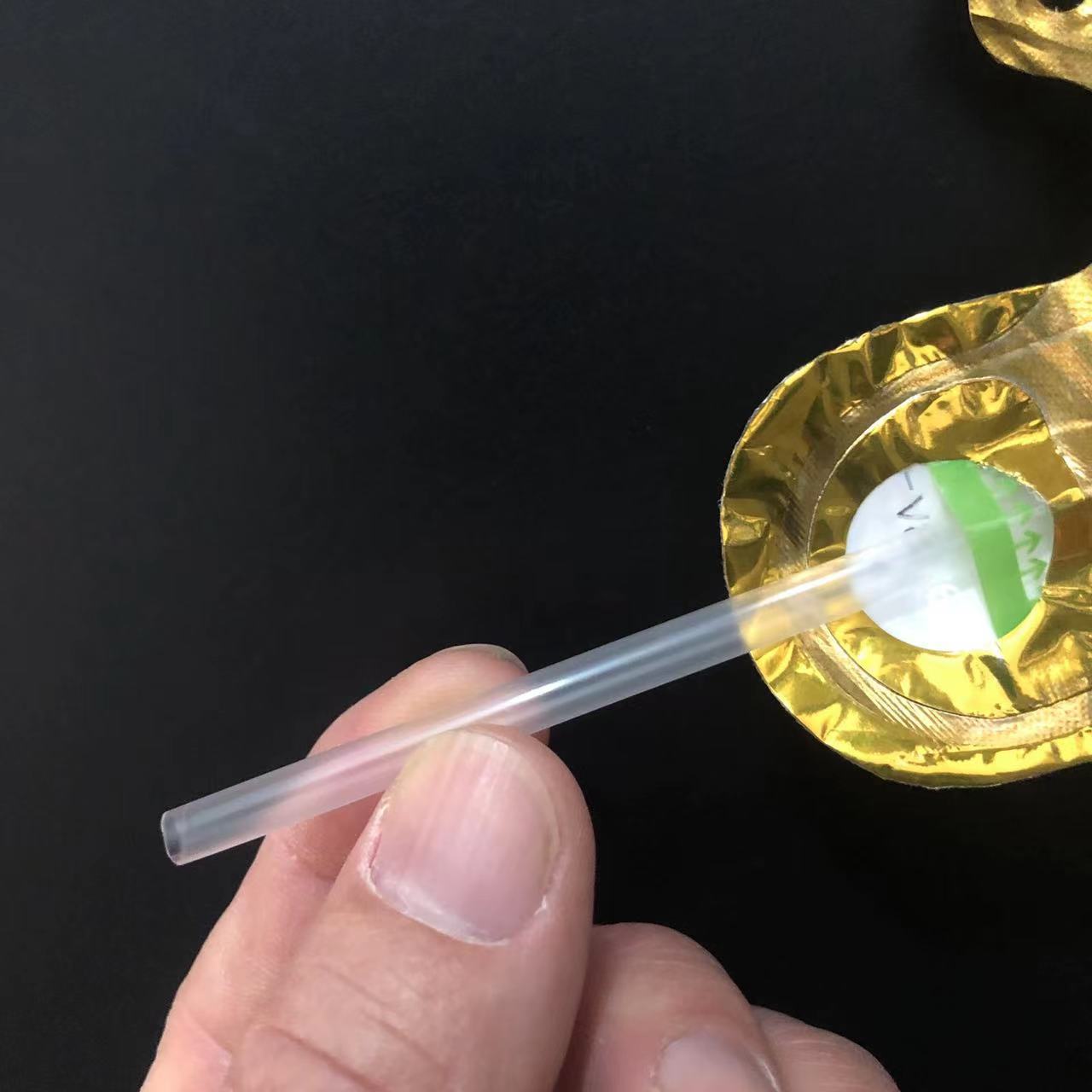 Annual honey balloon accessories 8cm blowing straw aluminum film balloon transparent plastic tube balloon straw