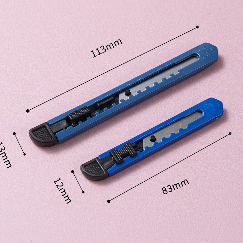 Factory wholesale large small size express unpacking knife office paper cutting stationery art knife push-pull plastic film art knife