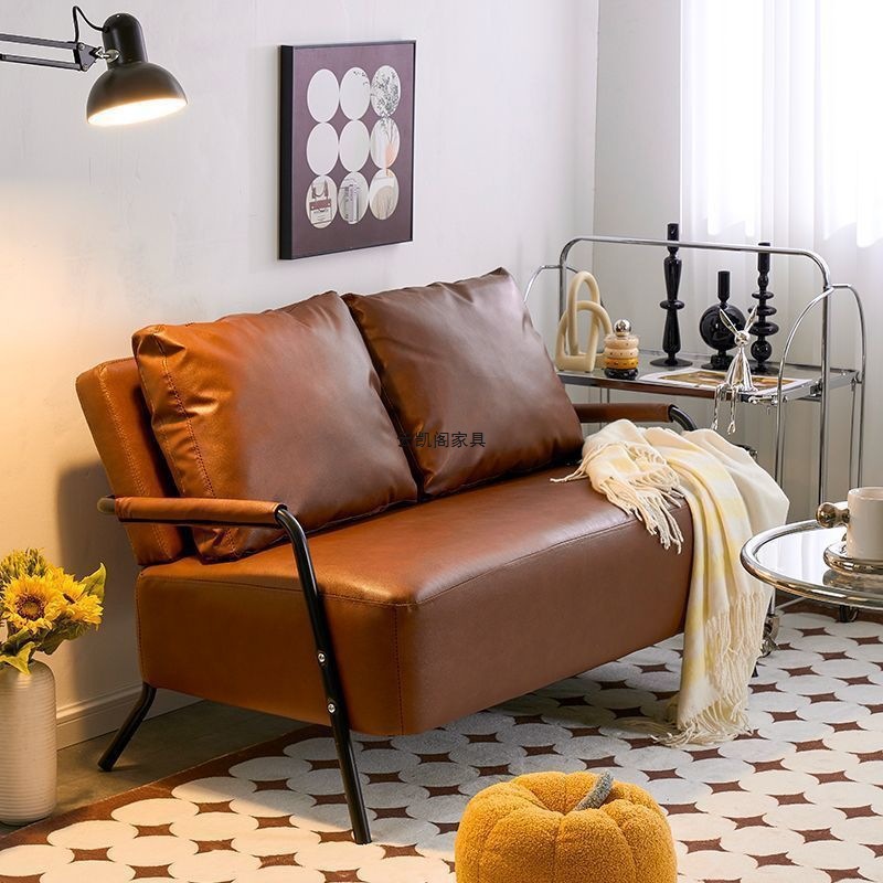 Ретро-диван для аренды, для магазина одежды, простой, для маленькой квартиры, для гостиной, интернет-знаменитости, двойной, на три человека