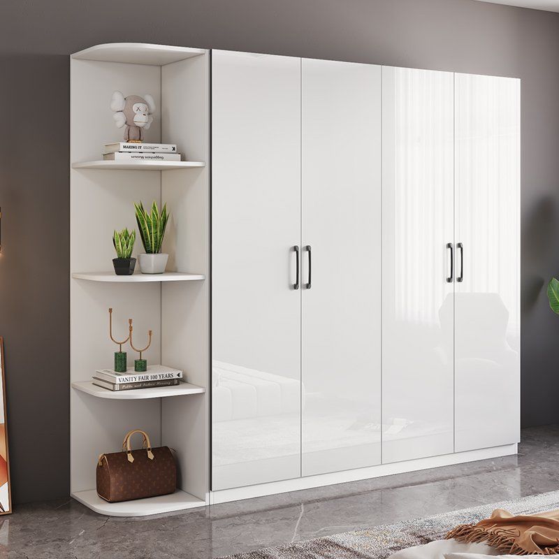 Wardrobe Solid Wood Bedroom Storage Cabinet Modern Simple Economical Children's Large Wardrobe for Rental Housing Use