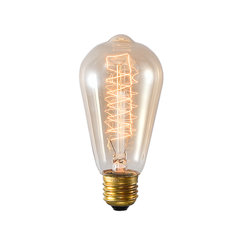 [St64 Nipple-Wire Wrapped] Edison Retro Dimmable Bulb Restaurant Bar Decoration St64 Internet Celebrity Bulb