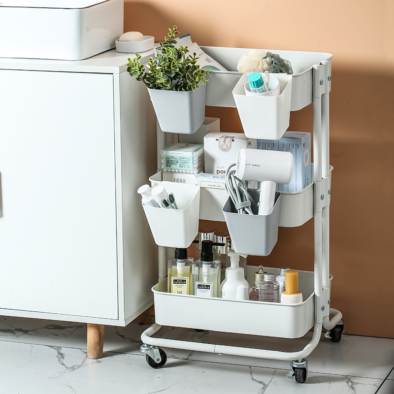 Household trolley bedside hanging basket dormitory hanging bucket desktop pen holder basket hanging storage basket hanging tube storage basket