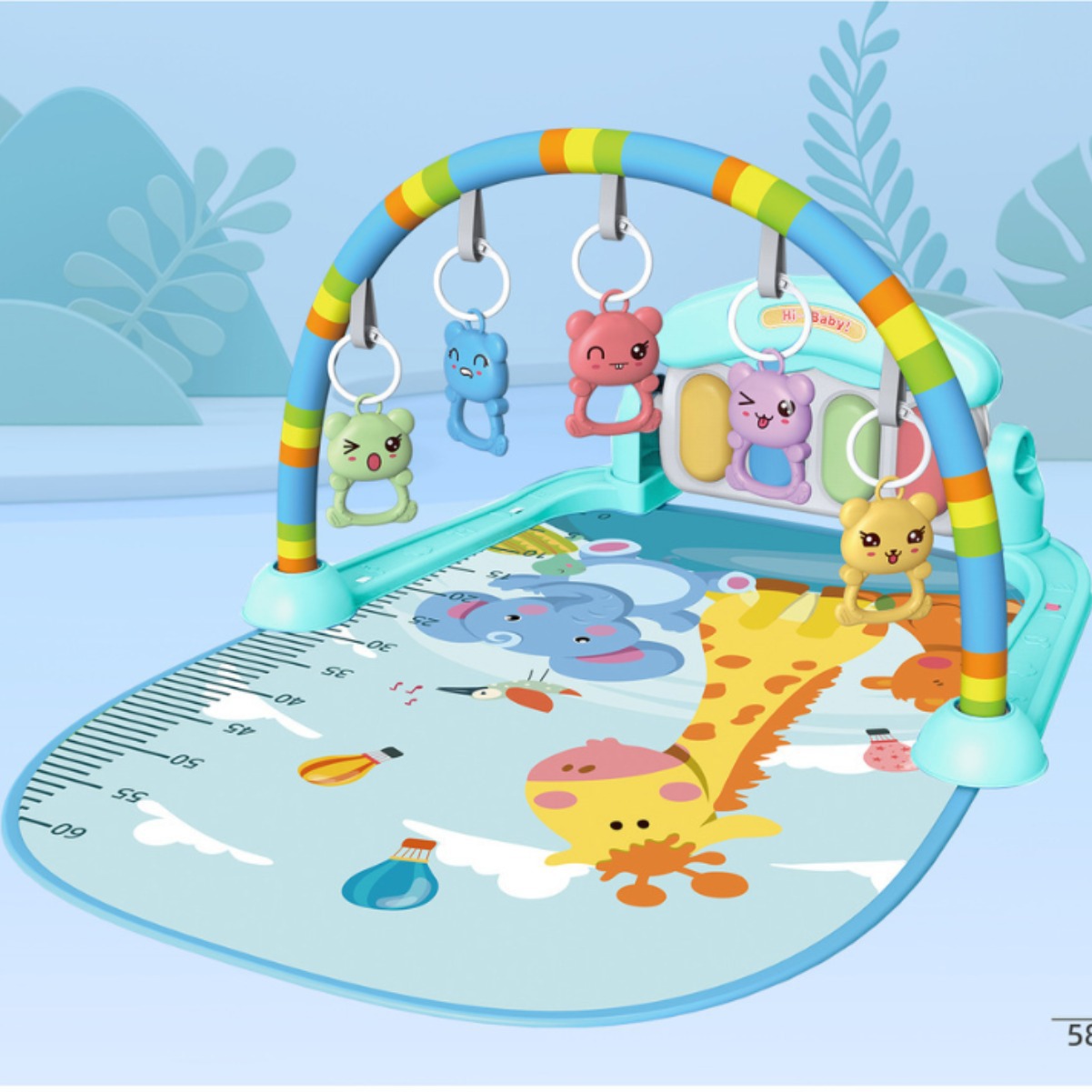 Cross-border new baby fitness frame music pedal toy 0-36 months pink baby music piano game mat