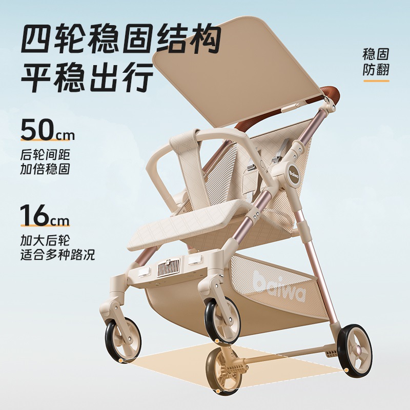 Foldable Baby Stroller, Travel Umbrella Stroller That Can Sit and Lie Down, Flap Pocket Pants Stroller, Baby Stroller, Lightweight Small Hair