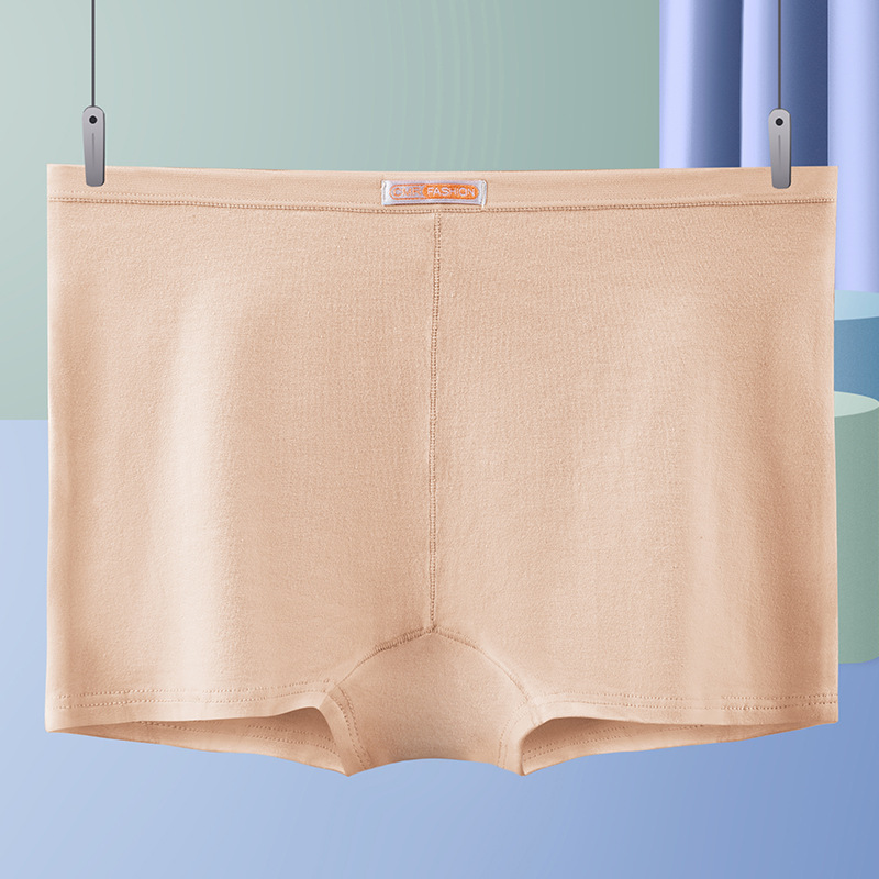 Boxer Women's Underwear Pure Cotton Boxer Briefs Pure Cotton Anti-Exposure Mid-Waist Bottoming Safety Pants Cotton Underwear 648