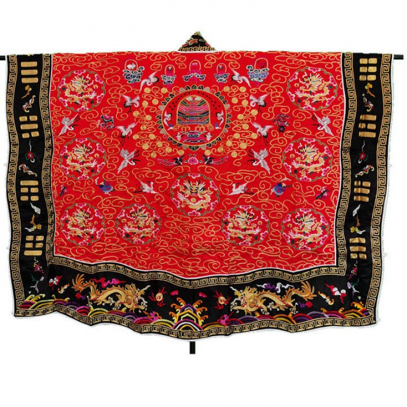 Dragon Robe with Gold Thread, High-Power Robe, Taoist Robe, Imitation Hand-Embroidered Blue-Edged Nine Dragons Taoist Robe