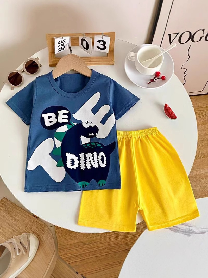 0-5 years old children's T-shirt summer baby boys and girls baby cotton short sleeve shorts suit baby half sleeve wholesale