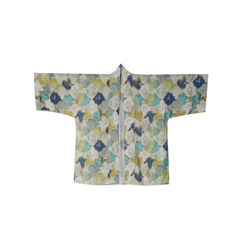 2025 Spring and Autumn Retro Chinese Style Han Dynasty Improved Loose Large Size Women's Printed Double-Breasted Wide Sleeve Shawl Long Shirt Top