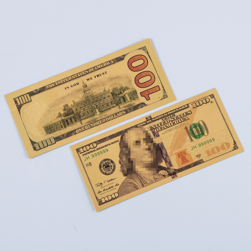 Customized Pet Gold Foil Hot-Selling Commemorative Banknotes, Euro Colorful Collection Commemorative Ornamental Crafts Manufacturer Wholesale