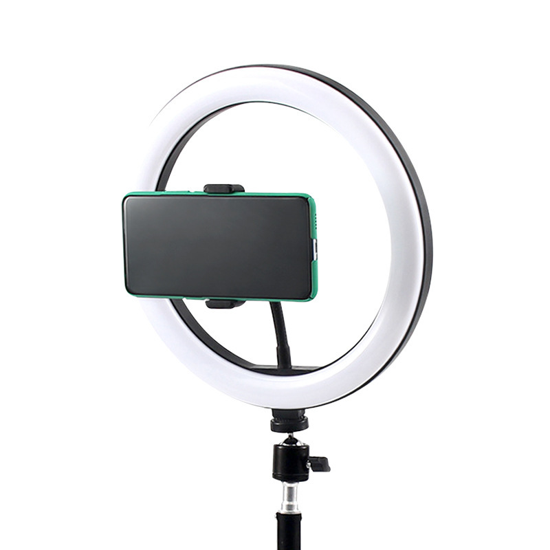 Factory Direct Supply Mobile Phone Live Broadcast Bracket Fill Light Internet Celebrity Lighting Shooting Indoor Photography 10inch Ring Beauty Lamp