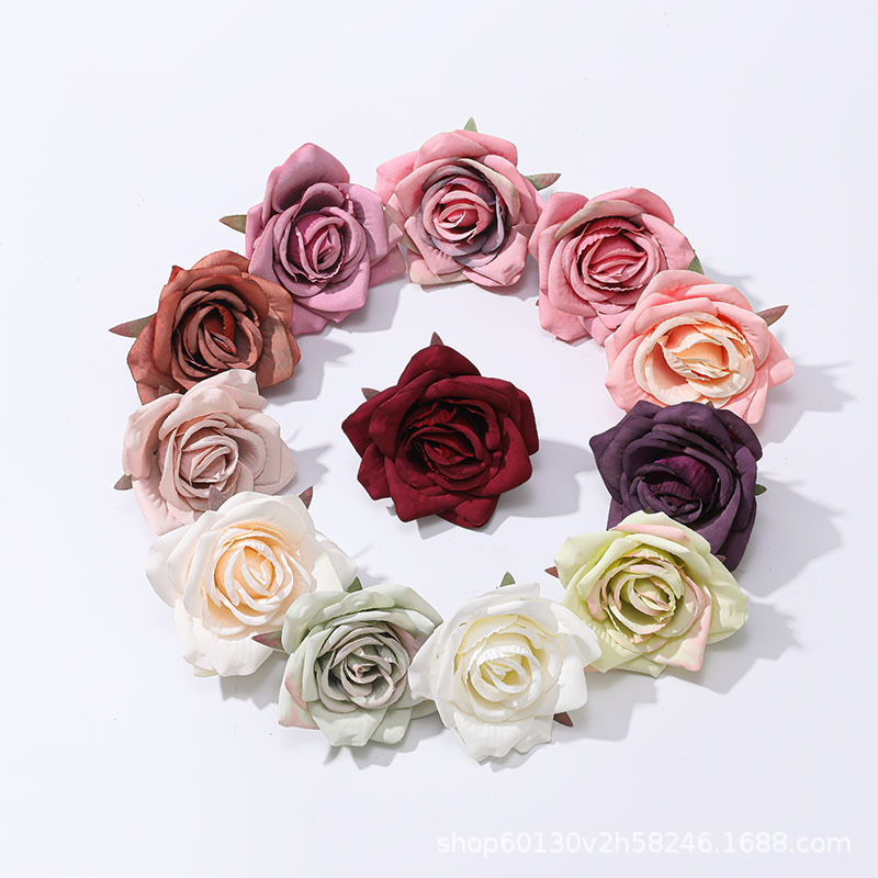 artificial flower rose flower head flower headdress accessories diy handmade material corsage clothing diamond rose accessories