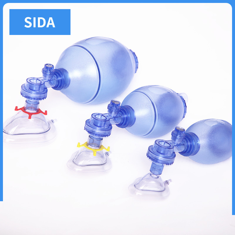 pvc simple respirator resuscitation balloon suit first aid use resuscitator color box independent packaging