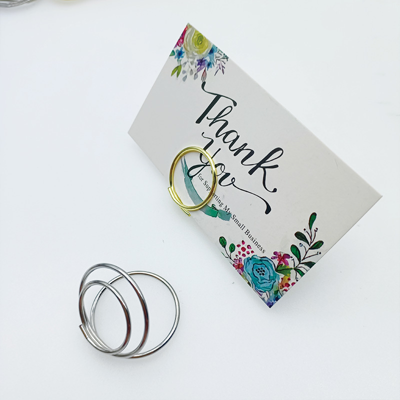 New Large Double-Layer Round Note Holder Wedding Card Holder Metal Note Holder Photo Holder Cartoon Business Card