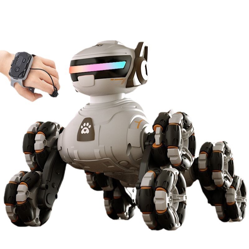 Intelligent Robot Dog Eight Wheel Stunt Deformation Remote Control Car Gesture Induction Spray Climbing Car Boy Children's Toy