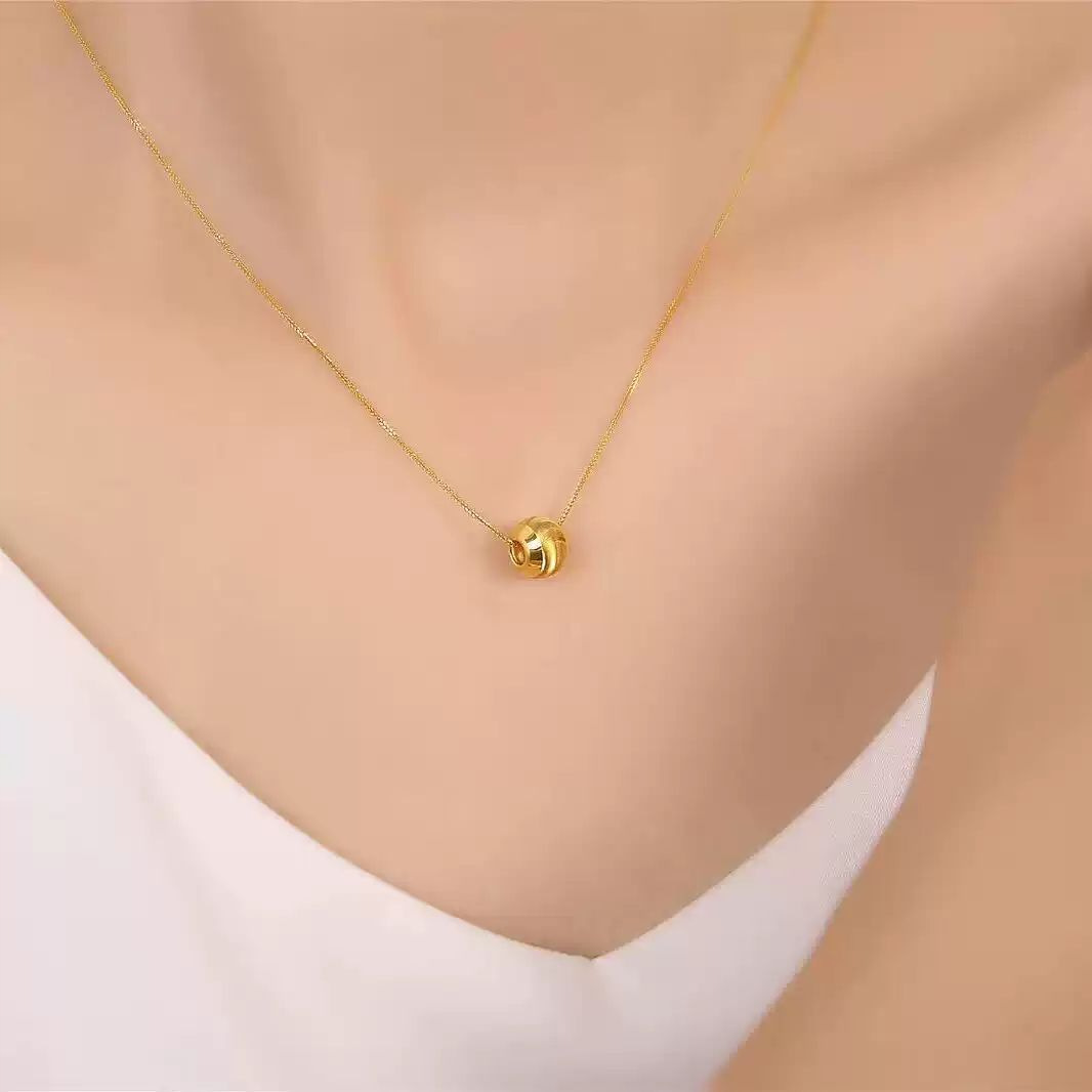 18K Gold Cat's Eye Bead Accessories Pendant Au750 Non-Removable Transfer Beads DIY Loose Beads Men's and Women's Bracelets Gold