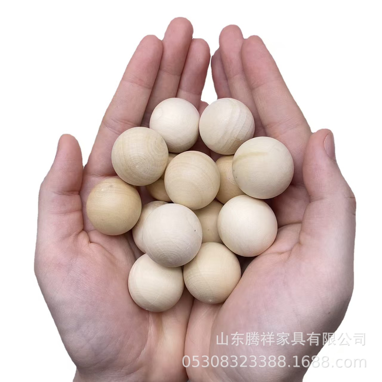 Factory Direct Sales Primary Color Wooden Lotus Wood Round Ball Solid Wood Ball DIY Multi-Specification Non-Porous Solid Wood Round Beads Wooden Beads