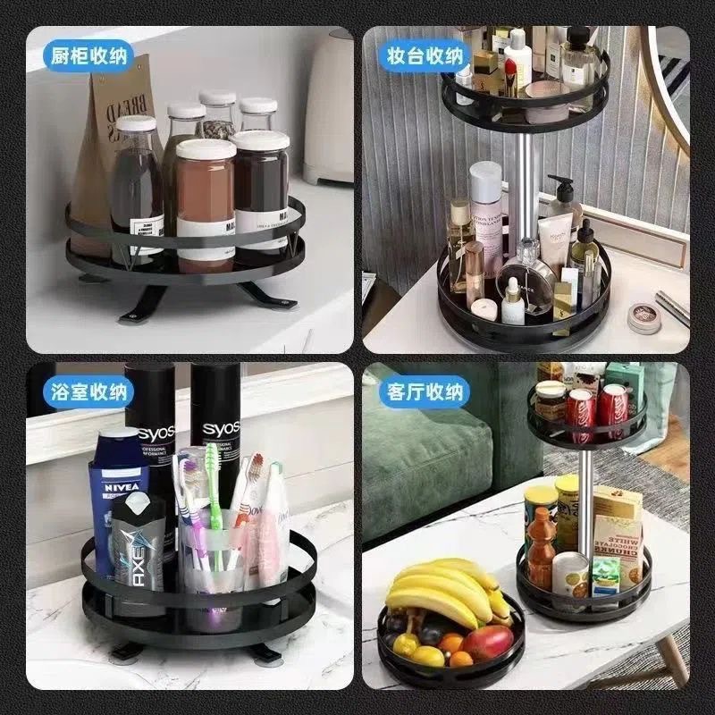 360 Rotating Kitchen Storage Rack Household Countertop Multi-function Rack Seasoning Oil Salt Sauce Vinegar Seasoning Storage Rack