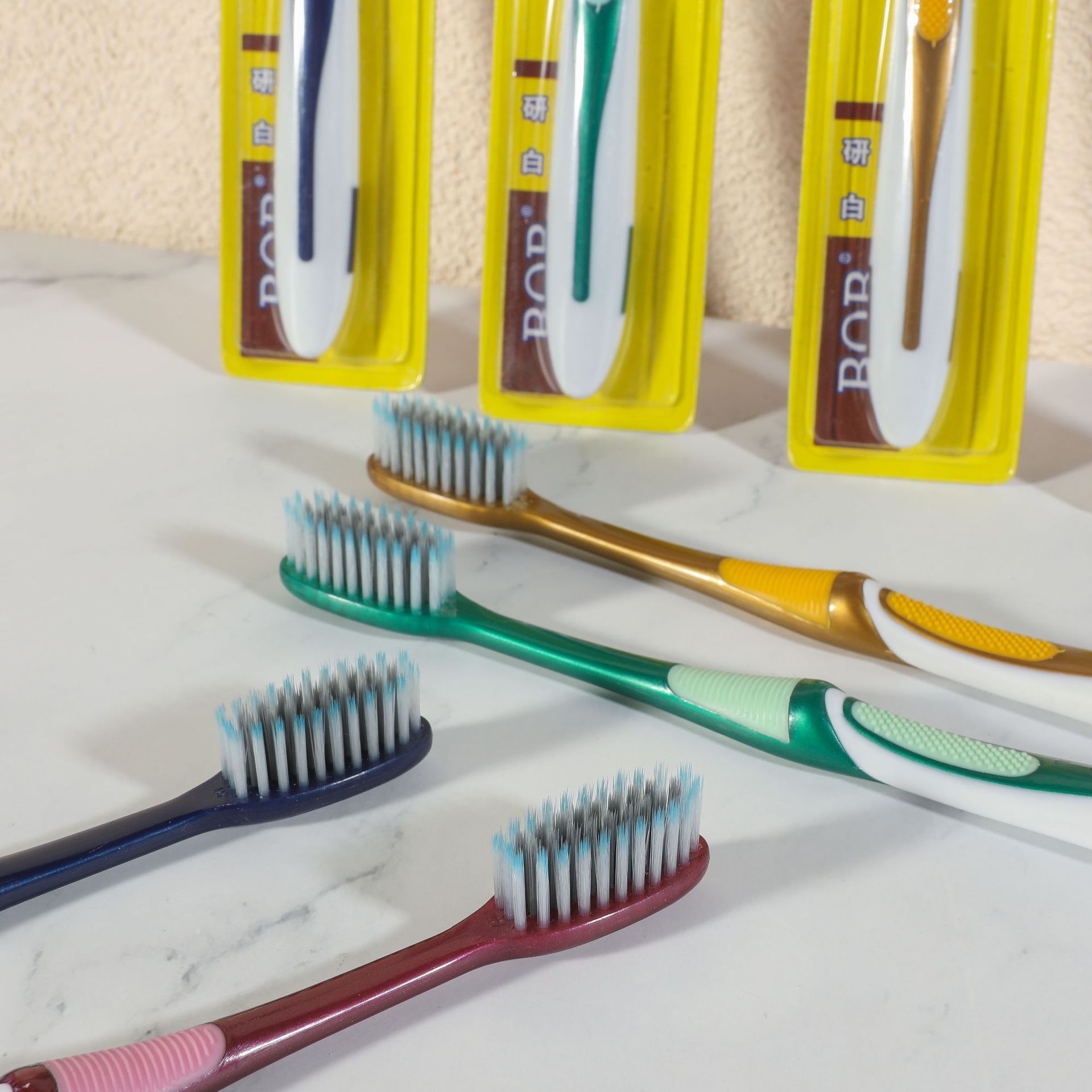 BQB genuine high-grade independent packaging adult soft hair big head toothbrush bamboo charcoal hard hair toothbrush soft hair wholesale manufacturers