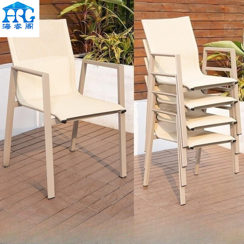 Teslin mesh table and chair outdoor waterproof sunscreen Nordic dining chair outdoor simple table and chair combination outdoor leisure table