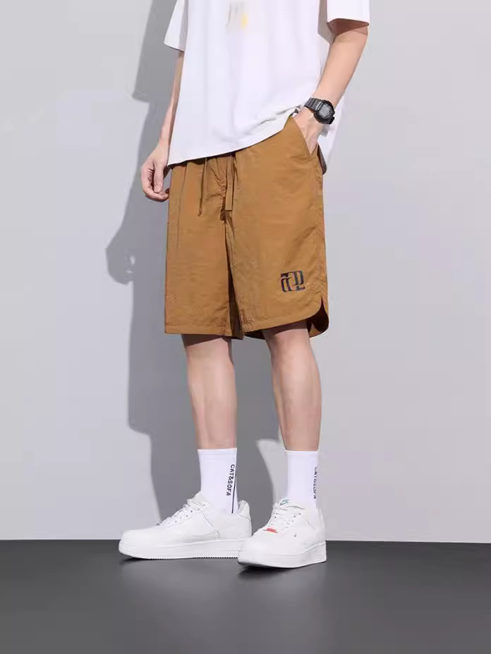 Men's Summer Thin Ice Silk Quick-drying Sports Shorts for Boys Casual Five-point Pants Outer Wear Breathable Crock Pants
