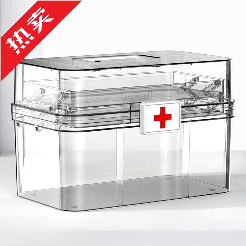 Medicine box multi-layer medicine box household large capacity full set of emergency medical drugs storage through wholesale
