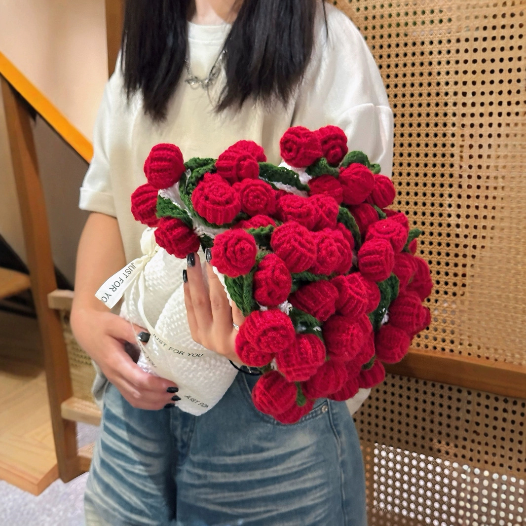 Плед в пасторальном стиле с букетом роз, подарок на День святого Валентина, готовый продукт