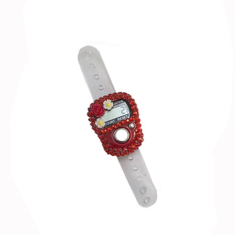 Foreign trade ring with flower drill counter counter point drill finger ring counter drill ring counter press