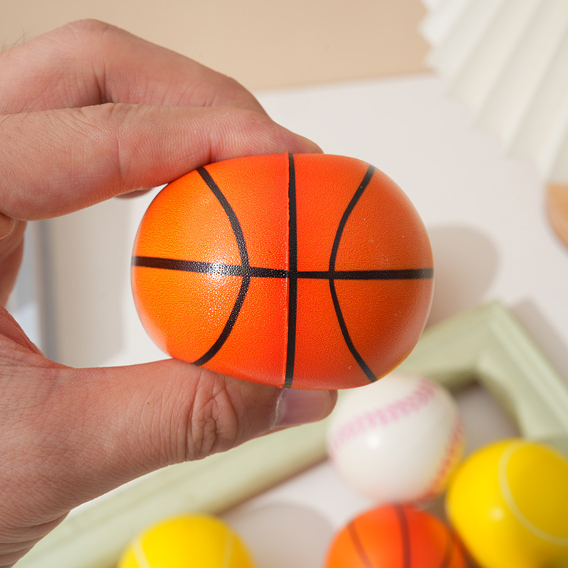 Cross-border wholesale foot blue net stick flat pressure toy ball pu sponge solid elastic ball children's toy football