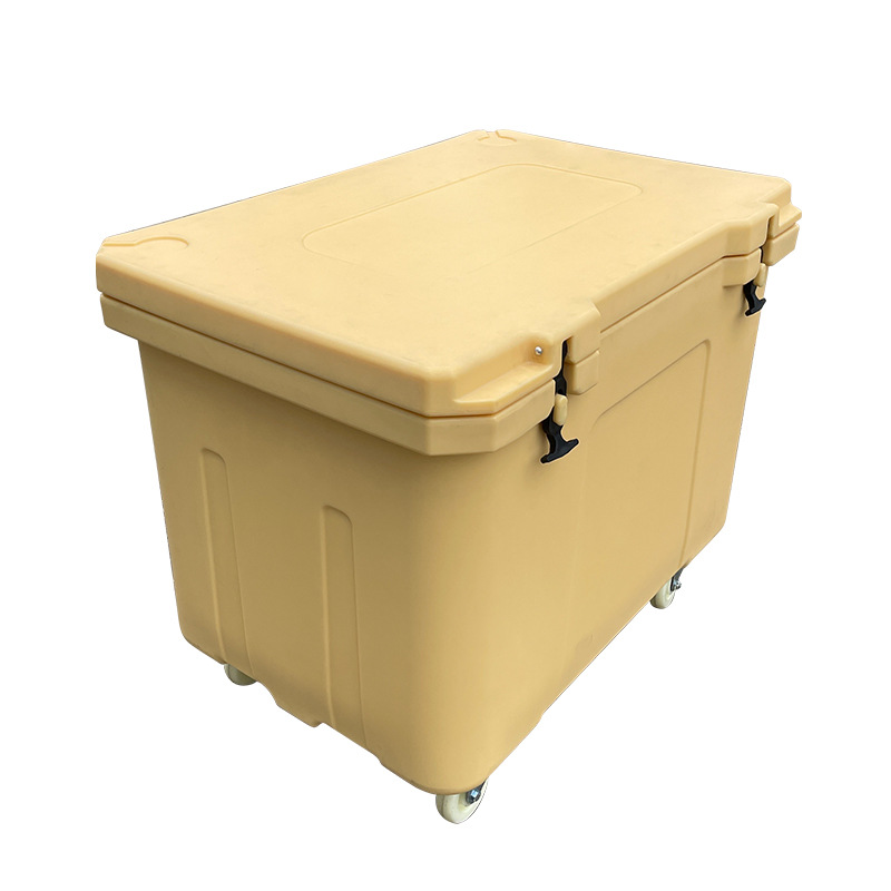 Manufacturer Wholesale Seafood Insulated Box with Wheels, Seafood and Aquatic Product Processing 200-Liter Rotational Molding Insulated Box for Cold Chain Transportation