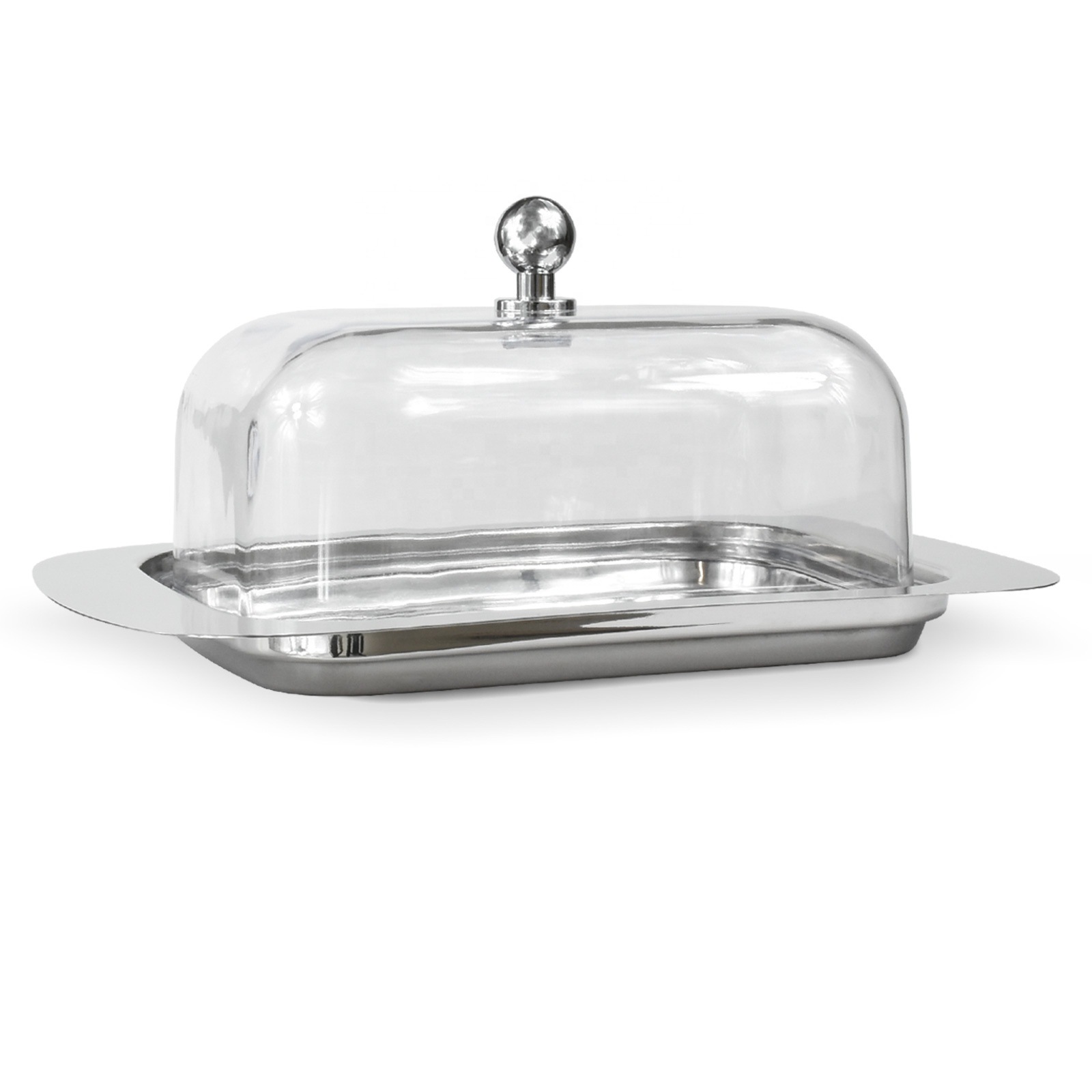 Factory Spot Stainless Steel Butter Box Snack Cheese Cheese Bread Pastry Creative Butter Storage Box with Lid