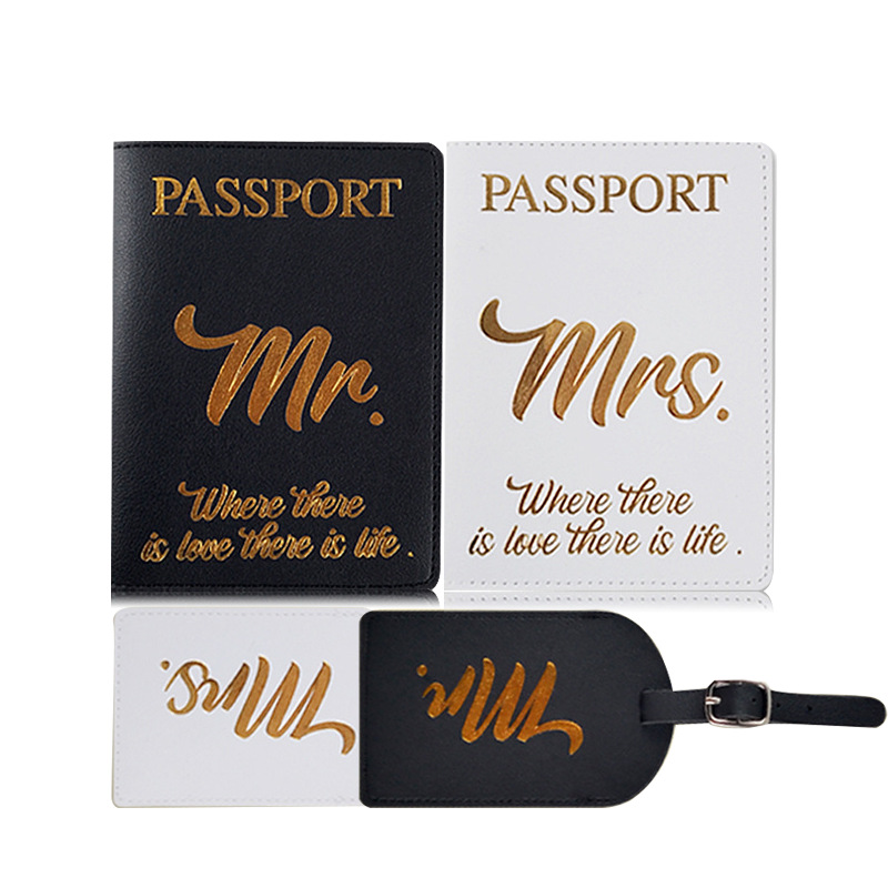 Cross-border in stock custom enterprise logo LOGO can be bronzed UV silk screen printing and other craft Passage cover Passage holder Luggage tag