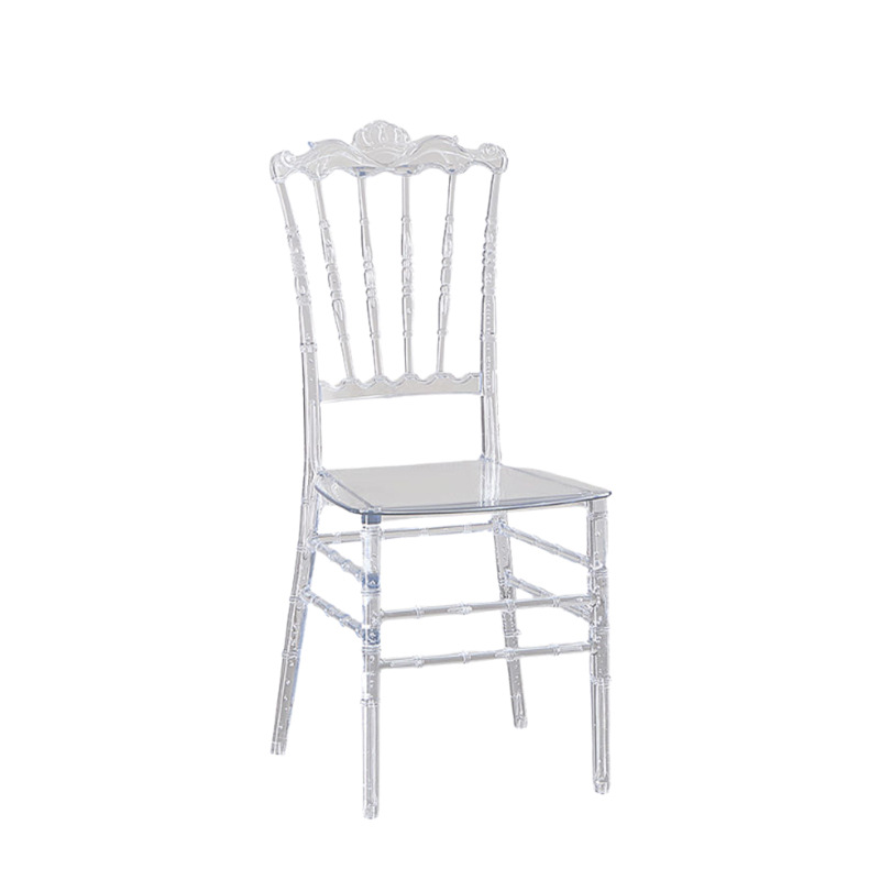 Cross-border manufacturers acrylic transparent crystal chair hotel banquet hall wedding outdoor Napoleon bamboo chair