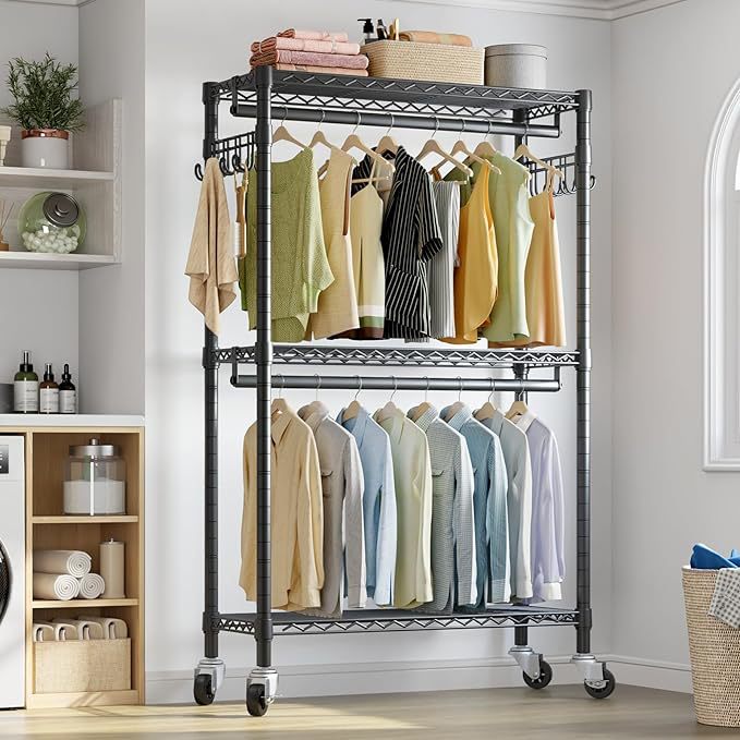Business Mall Steel Simple Wardrobe Adjustable Portable Wardrobe Custom Floor-Standing Storage Rack Clothes Hanger Wardrobe