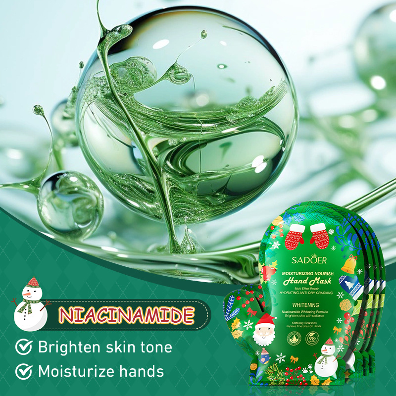 Full English Sadoer Christmas Niacinamide Hand Mask and Foot Mask Nourishing, Tender and Care Foot Mask Cross-Border Foreign Trade Wholesale