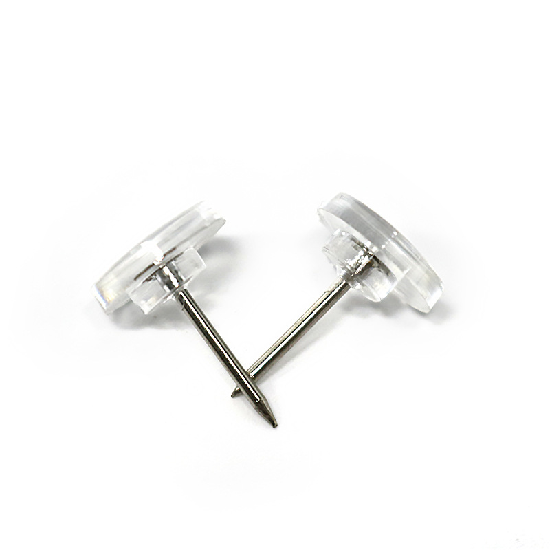 Amazon manufacturers wholesale children's pushpin push pin glue glue cork board nail transparent flat head round nail large favorably