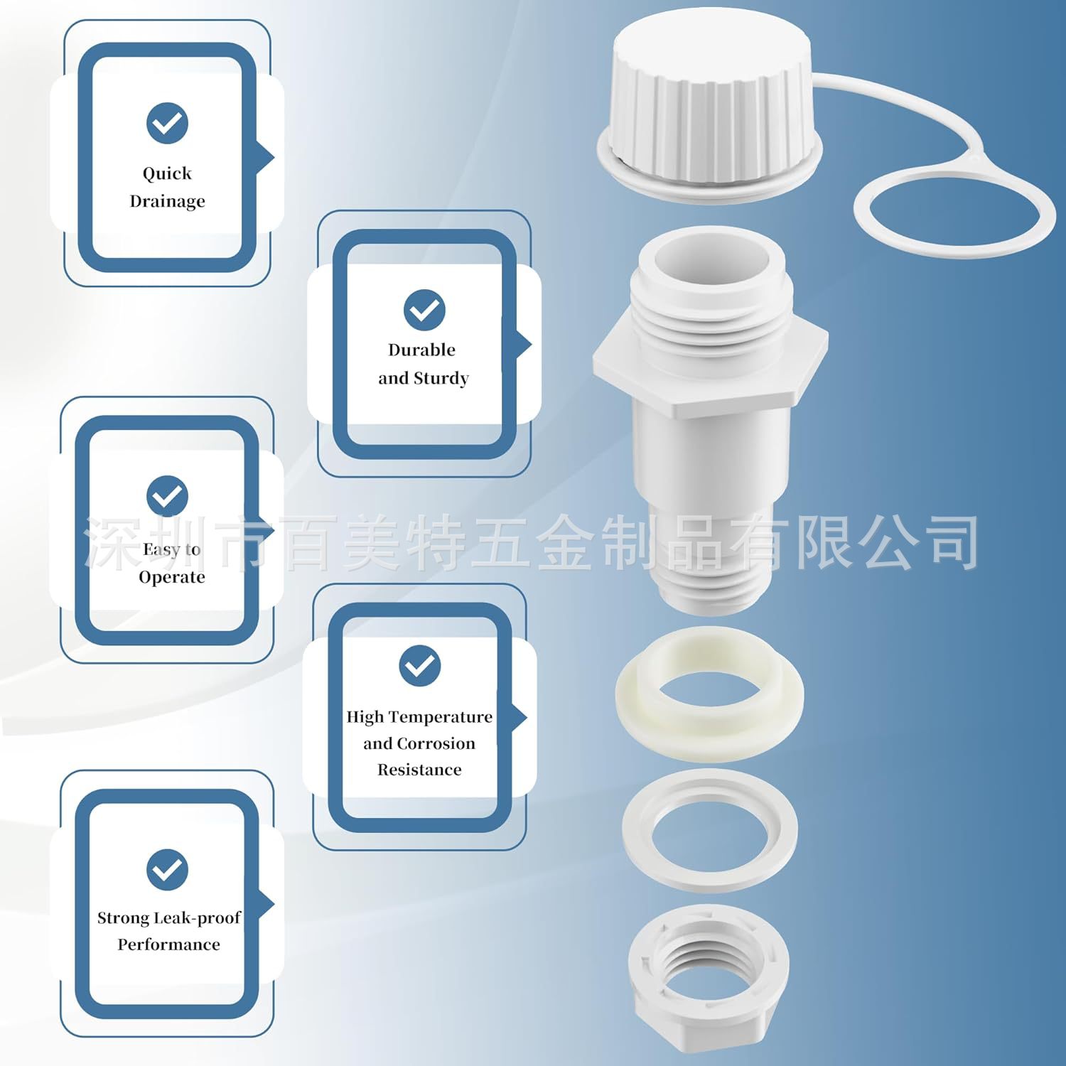 Cooler Drain Plug Replacement Part Compatible with Igloo 50-165 Qt Cooler Number: 24011