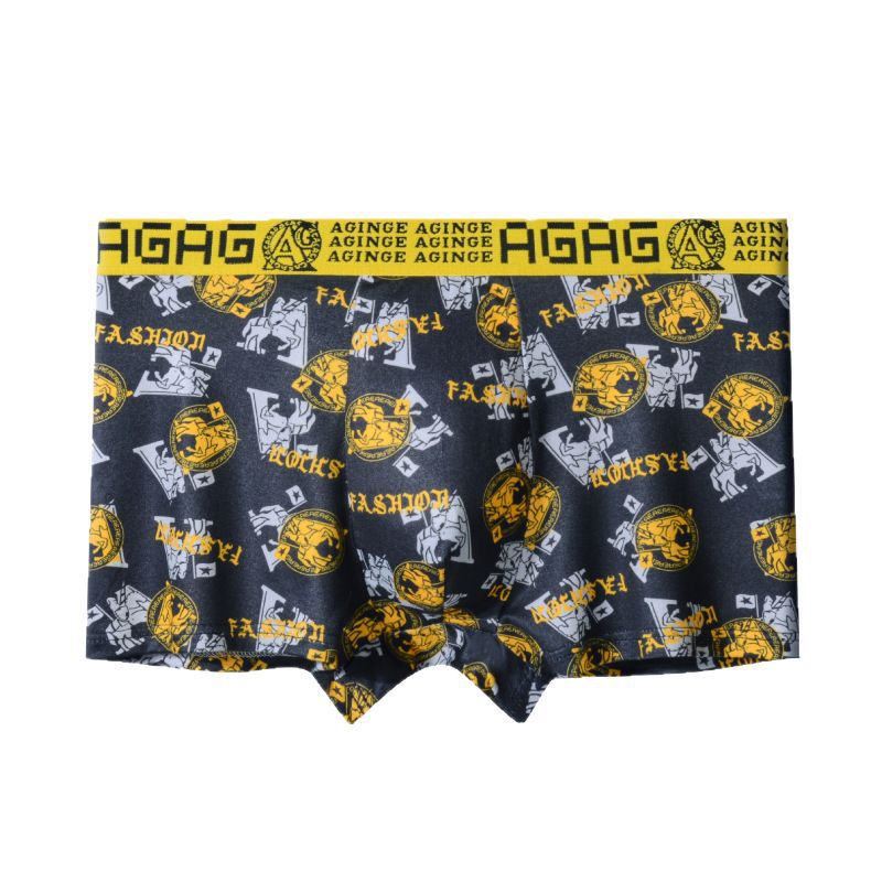 Cross-border Explosive Breathable Comfortable plus size Antibacterial Men's Printed Boxer Shorts Luxury Men's Underwear Men's Boxer Pants