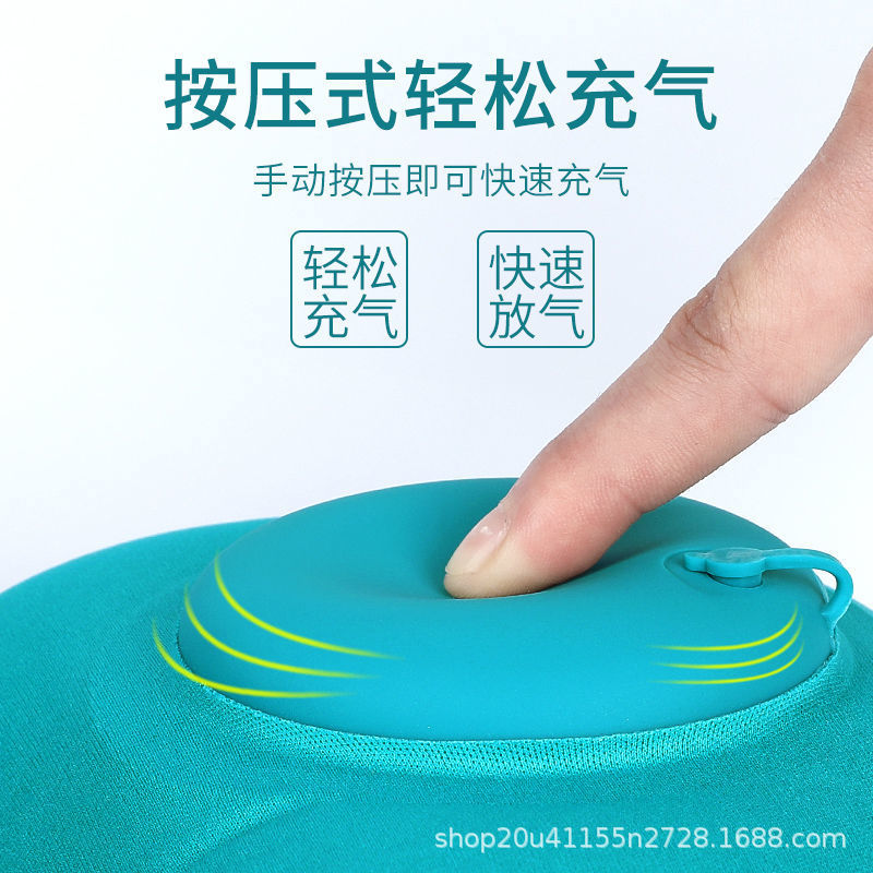 Flocking inflatable U-shaped pillow press travel outdoor neck pillow spot factory direct sales can be a generation of hair