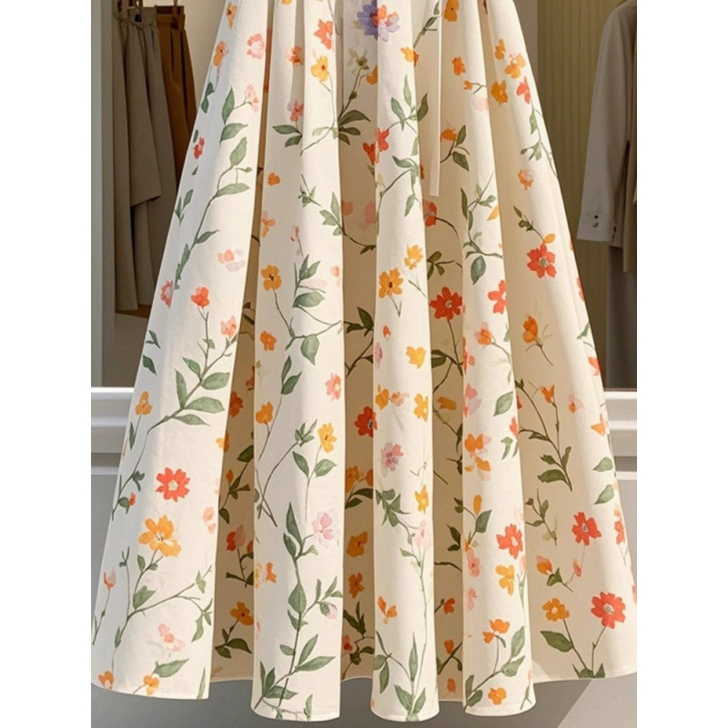 2025 New Summer Classy Exquisite Super Nice Drapey Classy Elegant Floral A-Line Skirt for Women