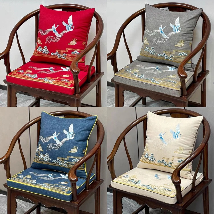 Xucun Source Factory Embroidered Cloth Computer Embroidered Faux linen Waterproof Chinese Mahogany Sofa Cushion Fabric